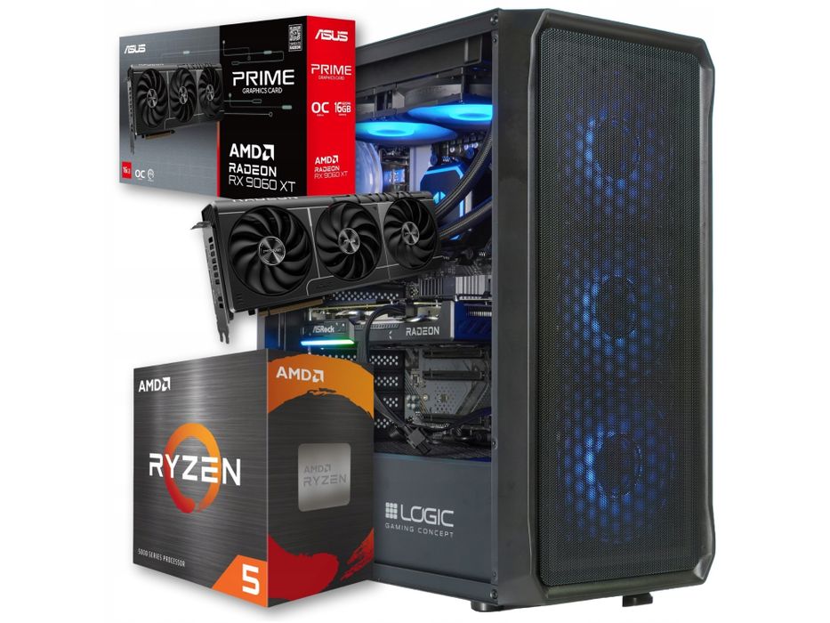 komputer gamingowy striker v22 ryzen 5 rx 9060 xt 32gb 1tb ssd win11