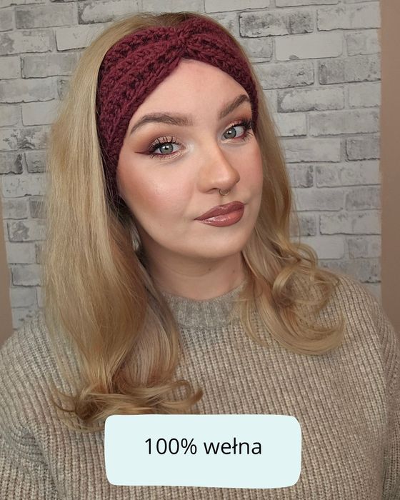 Opaska zimowa 100% wełna