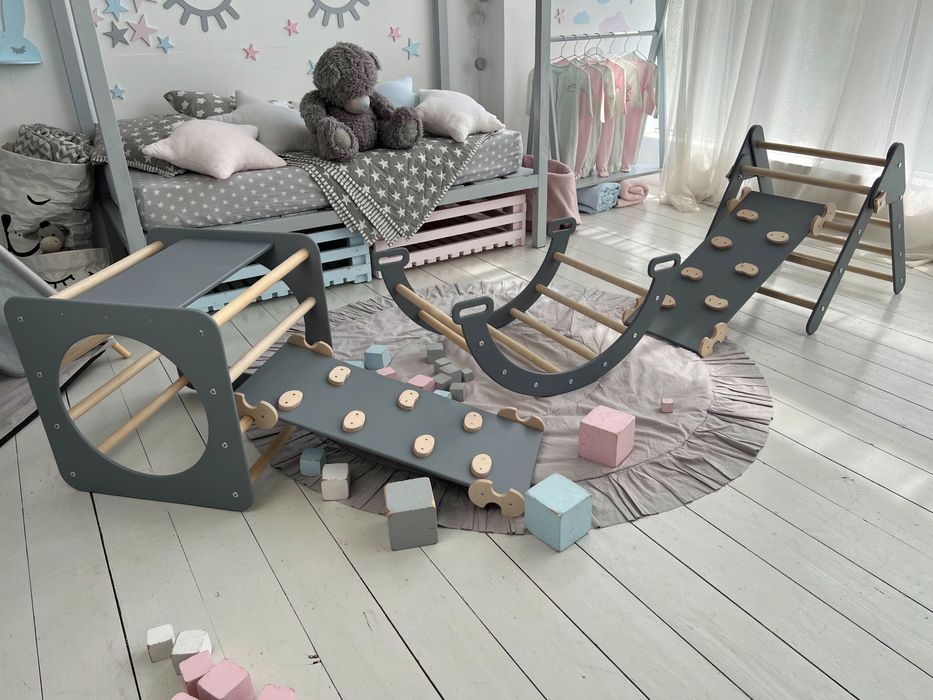 Спортивний комплекс Монтессори  Гірка + Арка Піклер Матрас ( подушка)