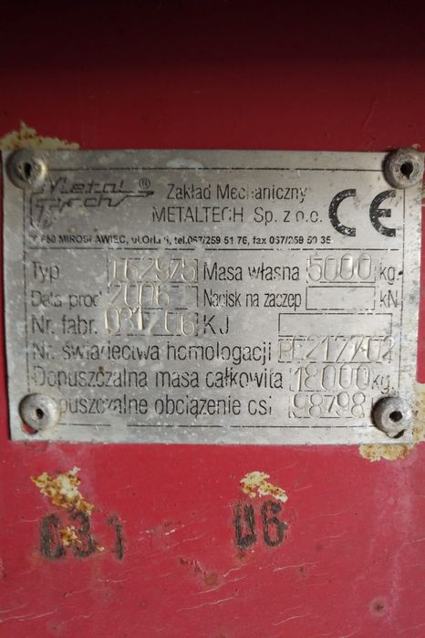 Przyczepa rolnicza METALTECH DB 2975 – 14 ton , stan bardzo dobry