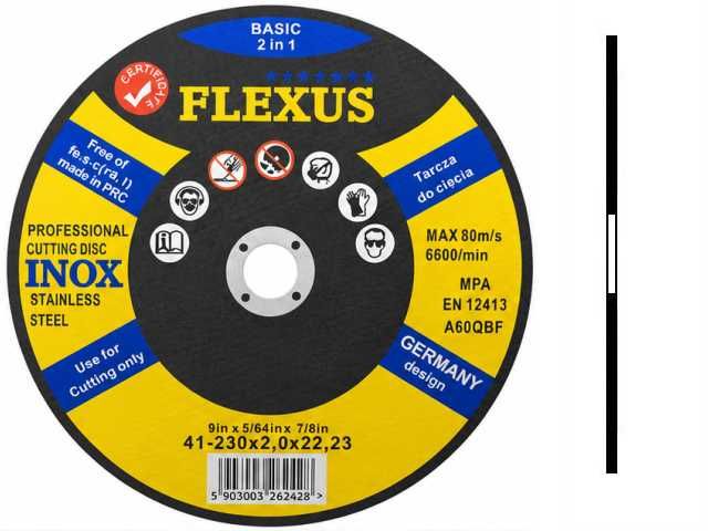 Tarcza tarcze do cięcia metalu INOX 230x2.0 FLEXUS BASIC 230 x 2,0