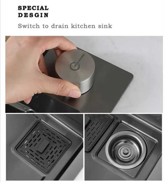 Lavatório de luxo com complementos em inox