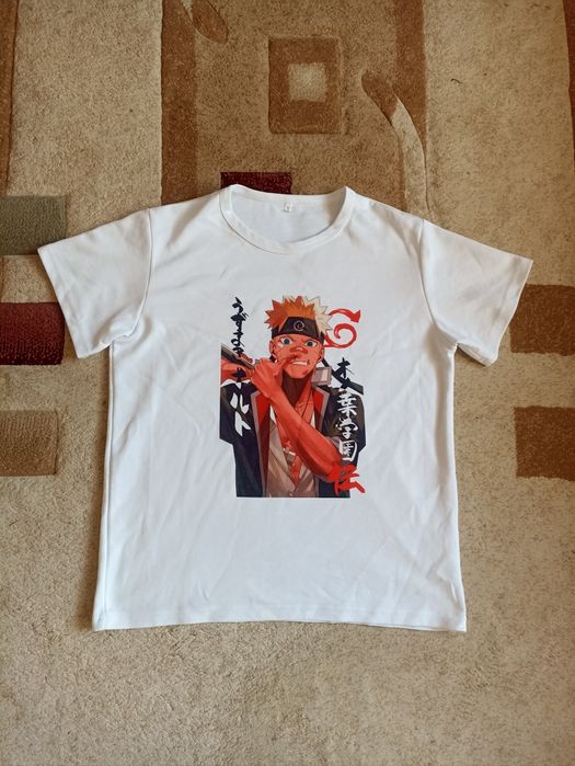 футболка наруто біла