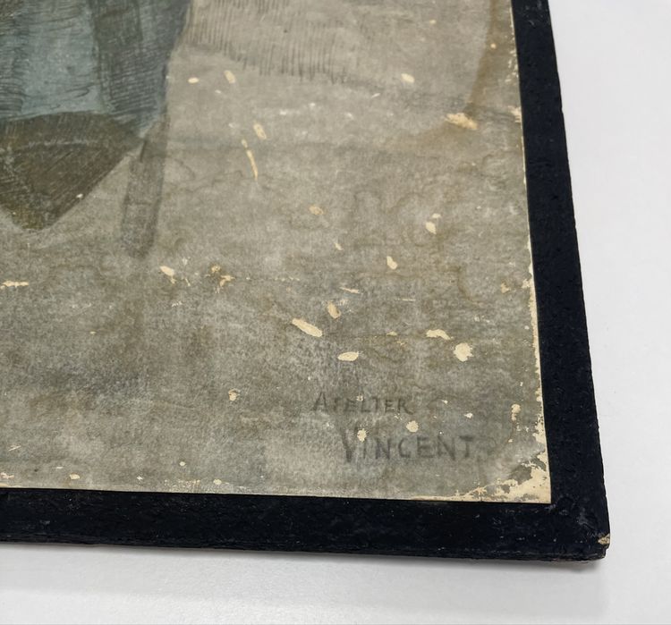 „Mielenie kawy” stara litografia wg van gogha