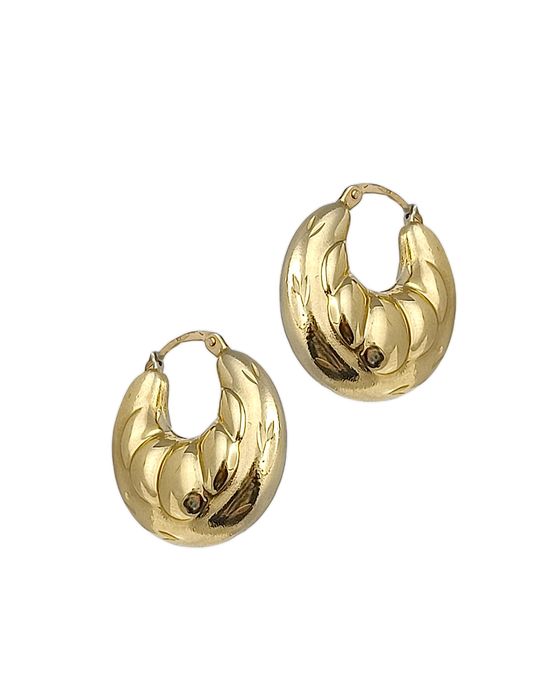 Modne, złote kolczyki sztyft zatrzaskowy PR 585