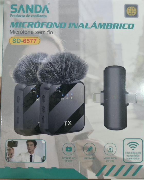 Microfones Bluetooth para telemóvel- novos