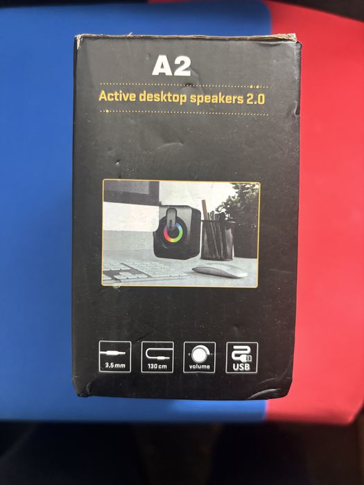 Głośniki komputerowe stereo RGB | USB + AUX 3,5 mm
