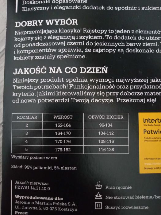 Rajstopy rozmiar 5. 60 den. Kolor granatowy