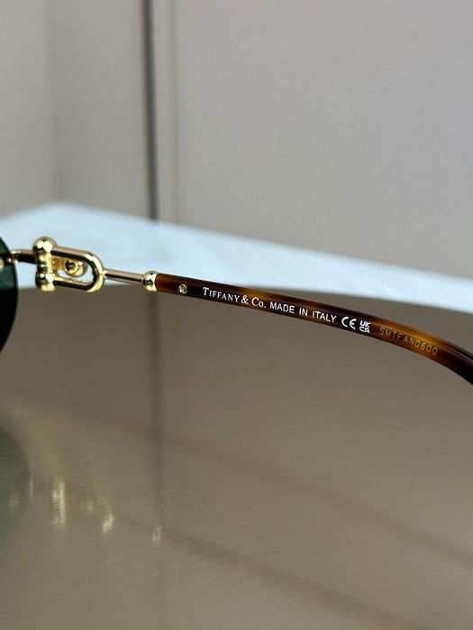 Сонцезахисні окуляри Tiffany & Co TF3104D безоправні овальні золоті жіночі оригінал