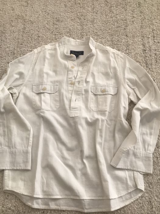 Camisola branca, sem gola - MASSIMO DUTTI