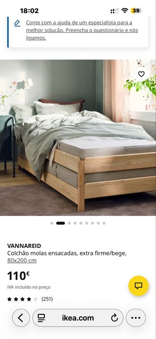 Cama indiv/dupl c/2 colchões