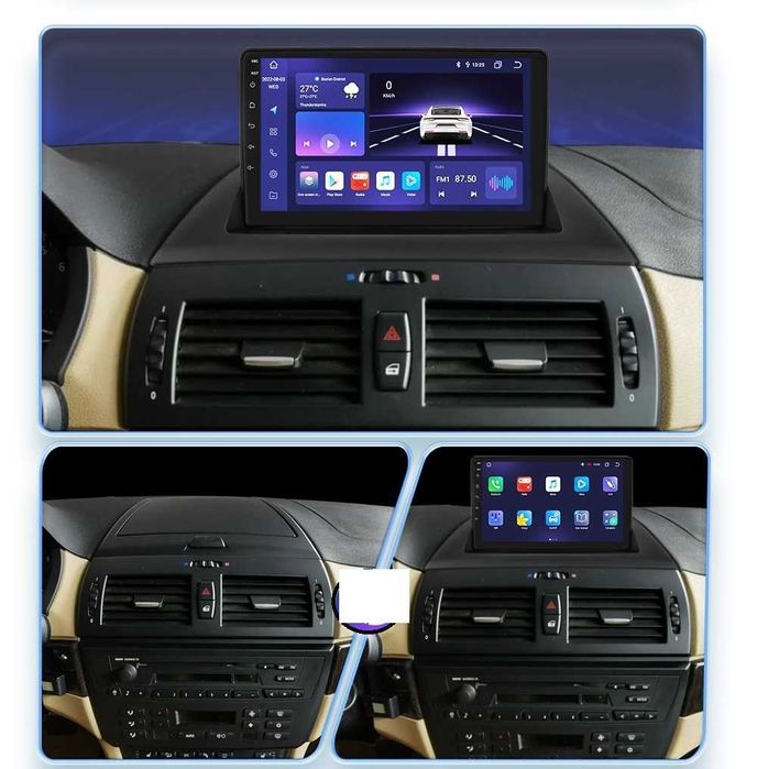 CarPlay Android Auto Radio FM RDS DAB+ Opcja Bluetooth Yanosik YouTube Google Maps Android USB GPS Nawigacja WiFi 4G MP4 USB DSP BMW X3 E83