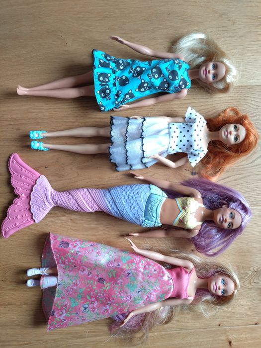Lalki Barbie 4 sztuki oryginalne Mattel lalka Barbie syrena
