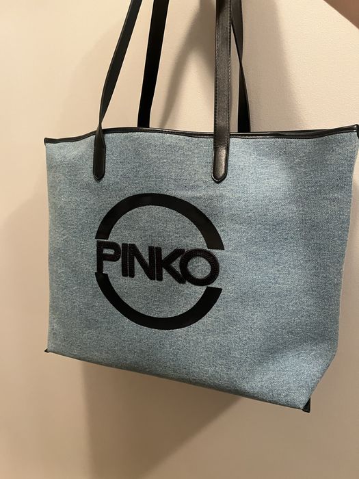 Torba Pinko duża jeansowa