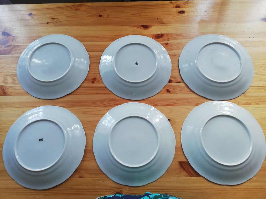 Talerze porcelanowe obiadowe 6szt prl