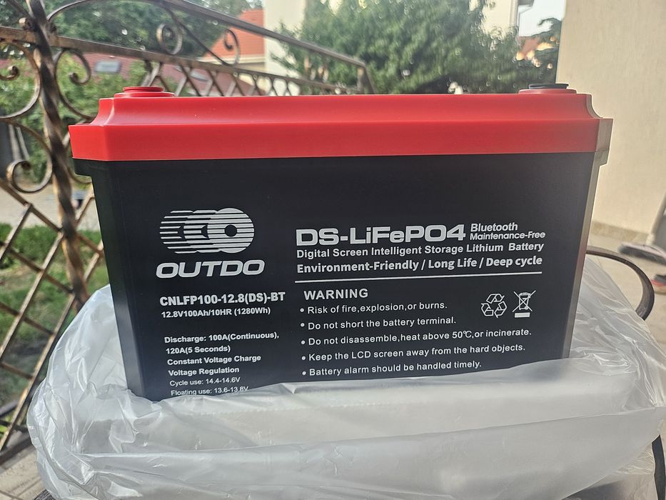 Акумулятор LiFePo4  OUTDO  12V 100Ah. Літій залізо фосфатний c BMS.