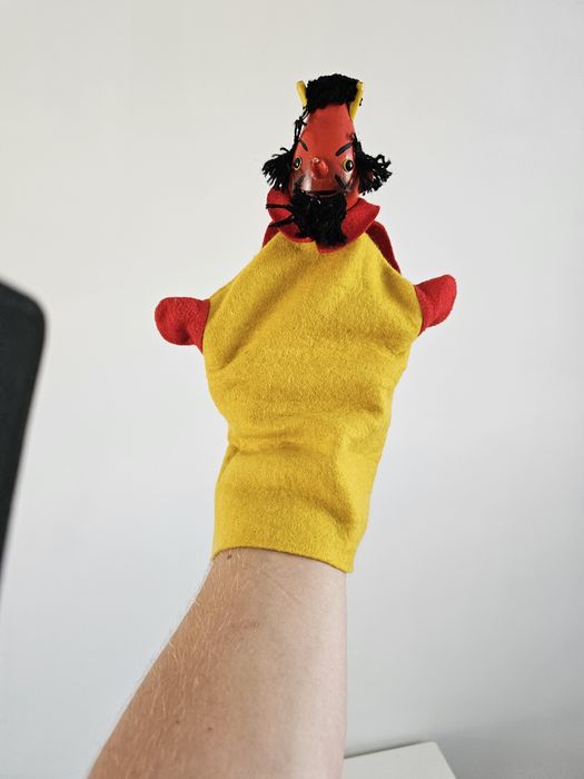 Pacynka diabła lata 60 vintage filcowa diabeł