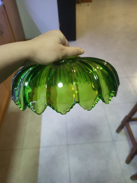 Candeeiro verde vidro