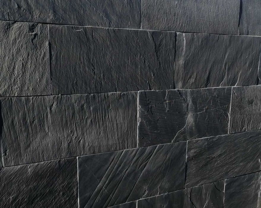 Płytki Kamienne Elewacyjne Łupek Black Slate 60x30x1 cm / Elewacja