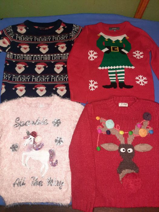 Новогодний реглан свитер платье на 5-6лет