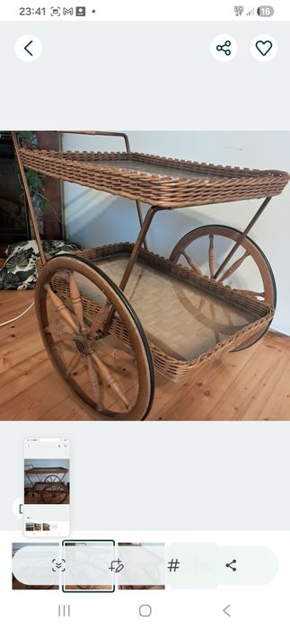 Wiklinowy barek,wózek retro