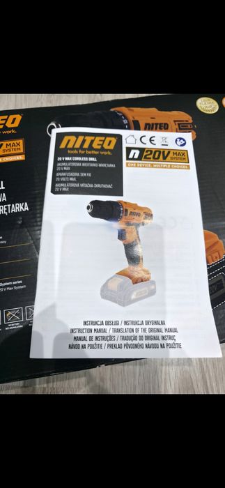 Akumulatorowa wiertarko-wkrętarka Niteo 20 V Max, 20 V