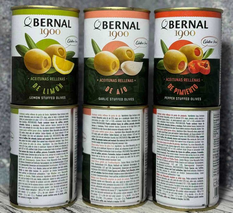 Оливки Bernal 292/120 г з лимоном,перцем,часником