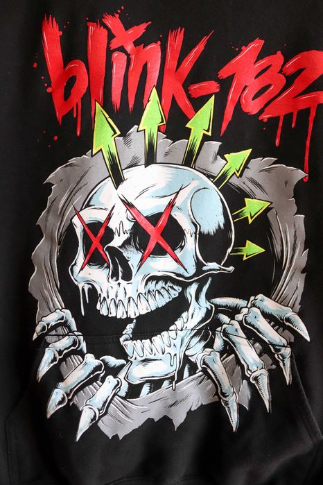 Чорне чоловіче худі Blink 182 панк стімпанк череп скелет готика L-XL