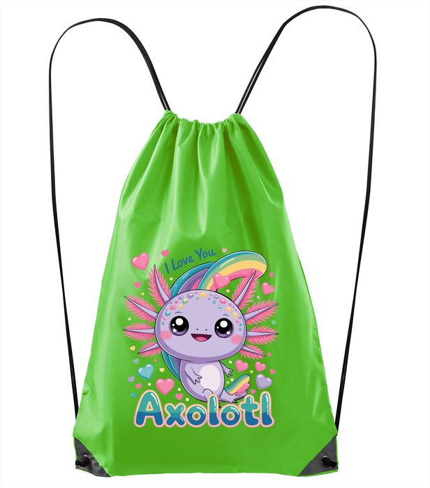 worek plecak do przedszkola żłobka na buty kapcie, kolorowy aksolotl