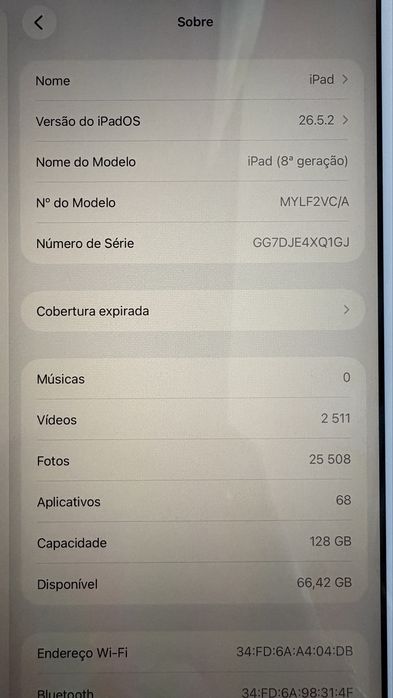 iPad 8.ª Geração 128GB + Apple Pencil Original + Capa