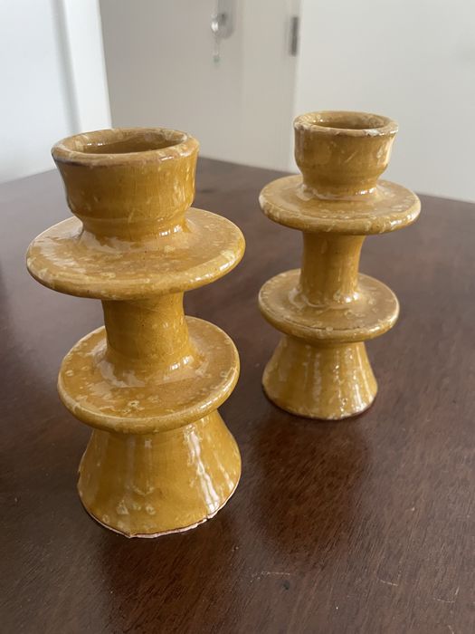 Castiçais velas ceramica