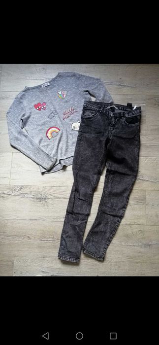 H&M spodnie rurki i bluzka 158cm 12 lat