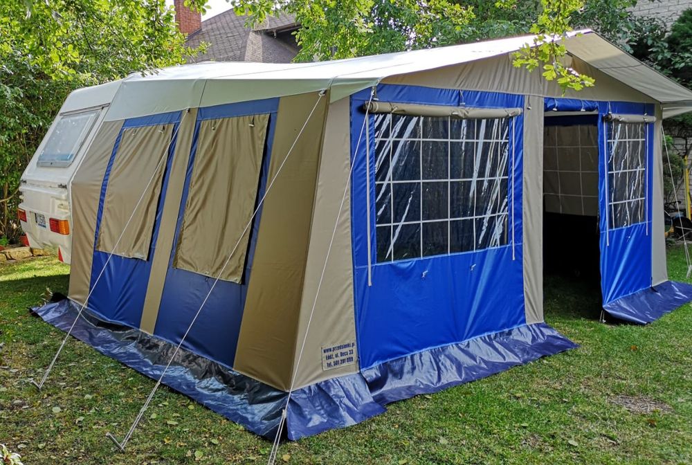 Przedsionek do przyczepy Niewiadów,daszek,pokrowiec. Również do busa