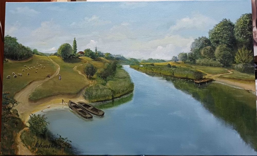 Картина "Край села", 40х65 см