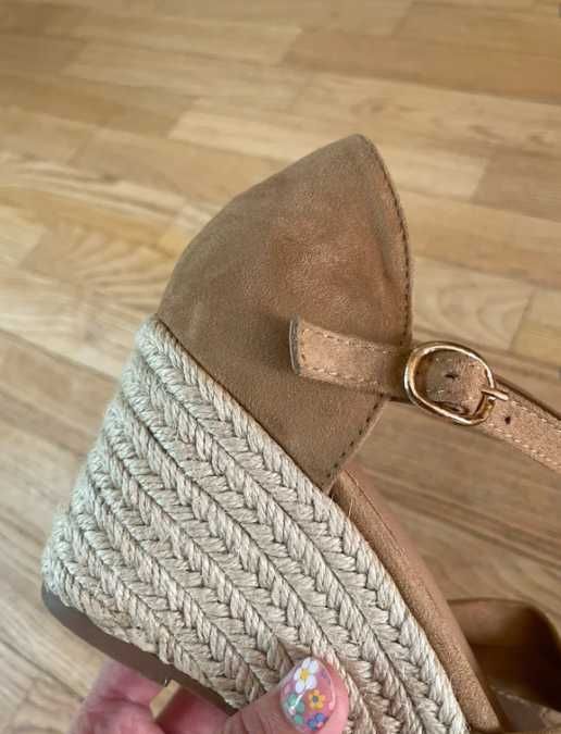 sandały na koturnie espadryle, 37