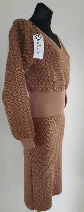 Komplet spódnica +top camel,brąz