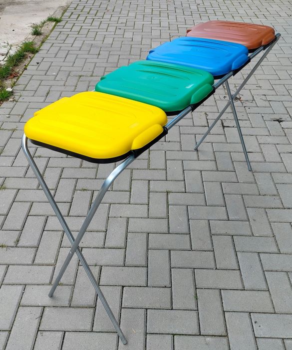 Stojak Metalowy do Segregacji Śmieci Stelaż Kosz Na Odpady na 4 Worki