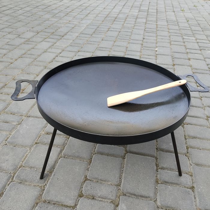 Сковородка 50 см з диска на вогонь, ручки, ніжки, чохол