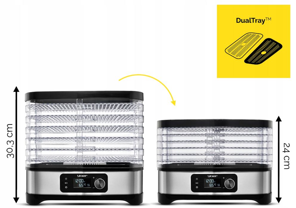 SUSZARKA SPOŻYWCZA DO GRZYBÓW Owoców Duża Mocna 450 W 6 Sit 9 Dodatków