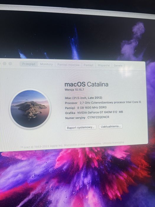 Imac 21.5 1tb 8gb