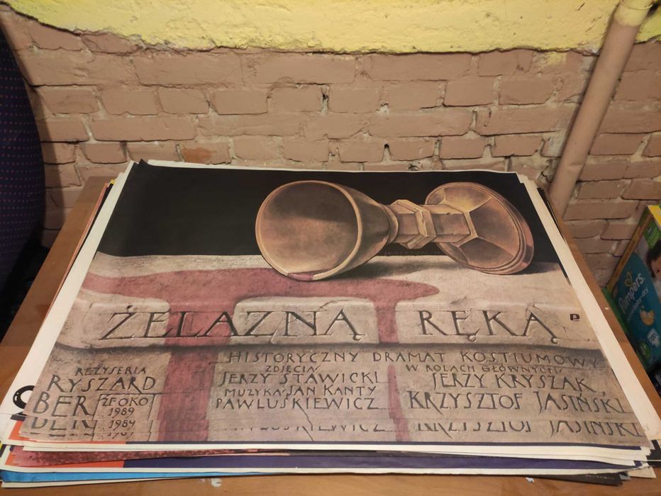 Plakat "Żelazną ręką" Wiesław Wałkuski