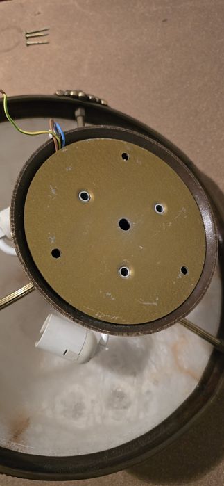 Candeeiro plafound em pedra Alabastro e Bronze