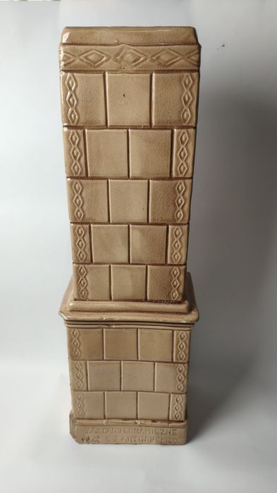 Кахельна довоєнна піч. Рекламний зразок польської печі, п'єц.