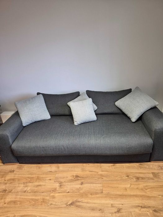 Duża szara rozkładana sofa BRW