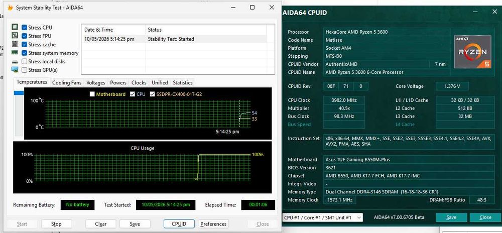 AM4 сет AMD Ryzen 5 3600 4.2GHz+mATX плата ASUS TUF B550 Gaming. Trade-IN