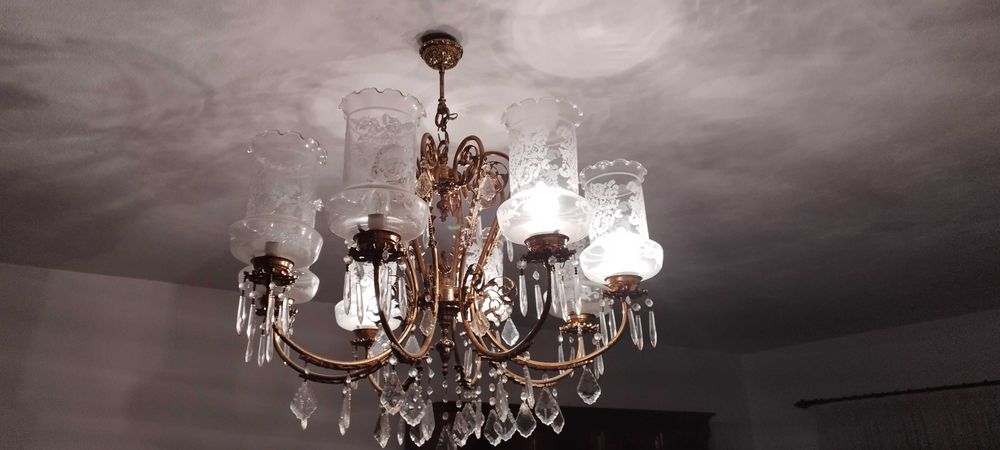 Candeeiro lustre de tecto 8 lampadas