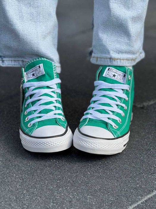 Converse All Star високі жіночі конверси зелені 36-41 олл стар чак тейлор