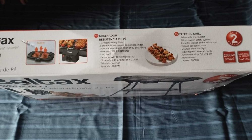Grelhador elétrico marca BELTAX BBQ-3621 (NOVO)