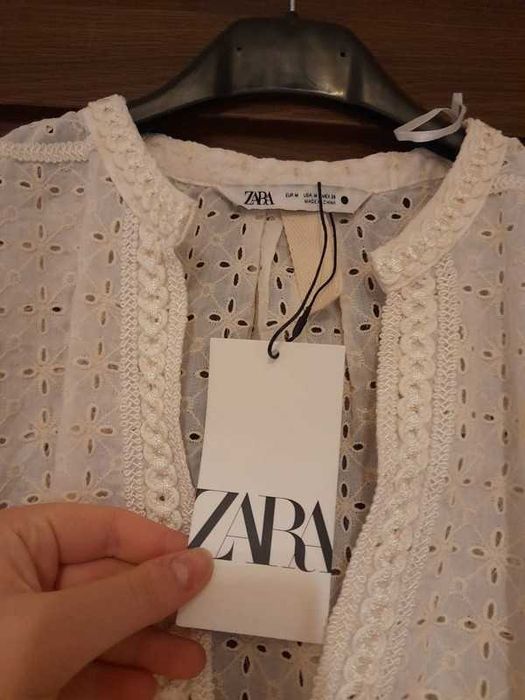 Bawełniana bluzka w stylu retro Zara rozm M