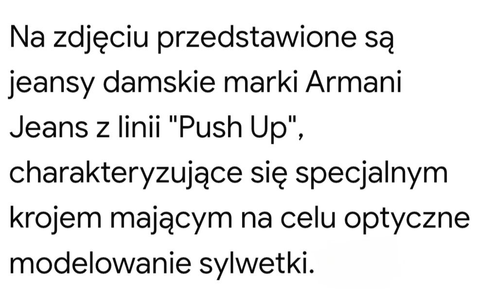 Dżinsy Armani Jeans r.34 PUSH UP